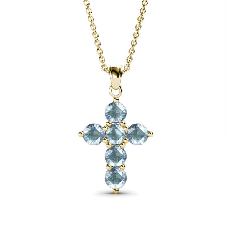 Isabella Aquamarine Cross Pendant 