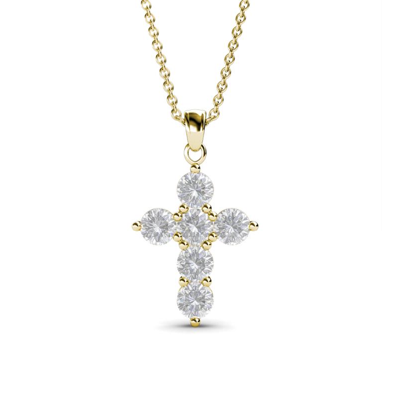 Isabella White Sapphire Cross Pendant 