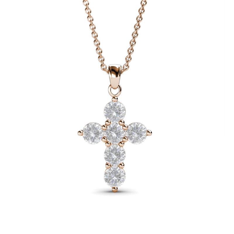 Isabella White Sapphire Cross Pendant 