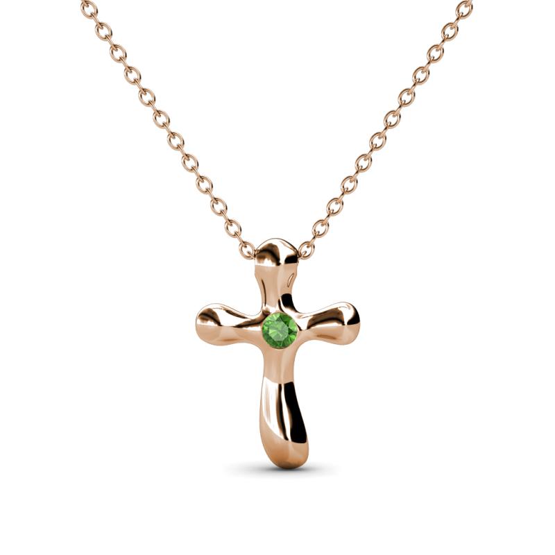 Edena Petite Green Garnet Cross Pendant 