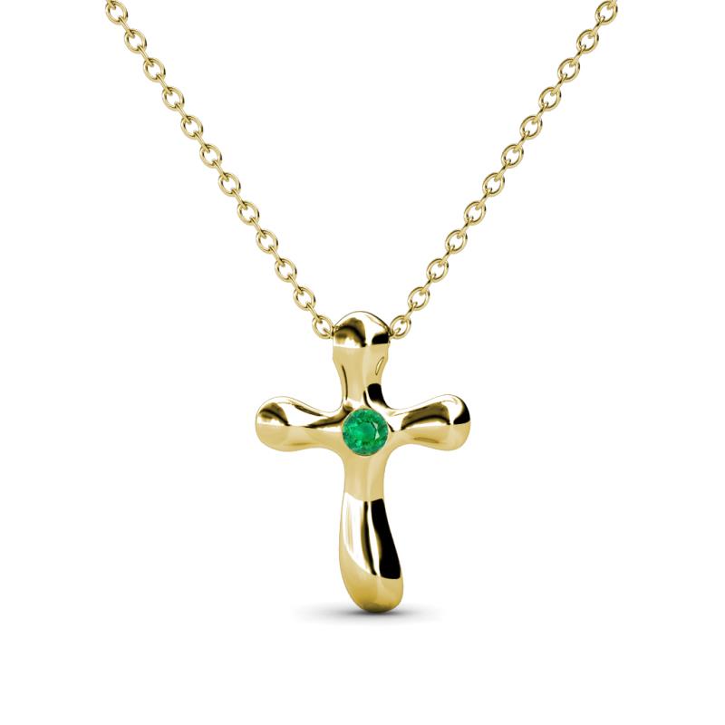 Edena Petite Emerald Cross Pendant 