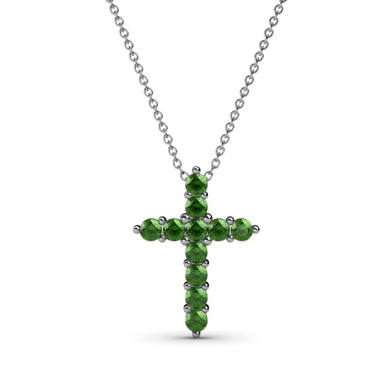 Abella Petite Green Garnet Cross Pendant 