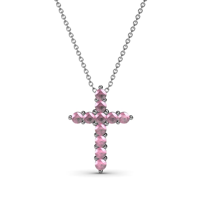 Abella Petite Pink Tourmaline Cross Pendant 