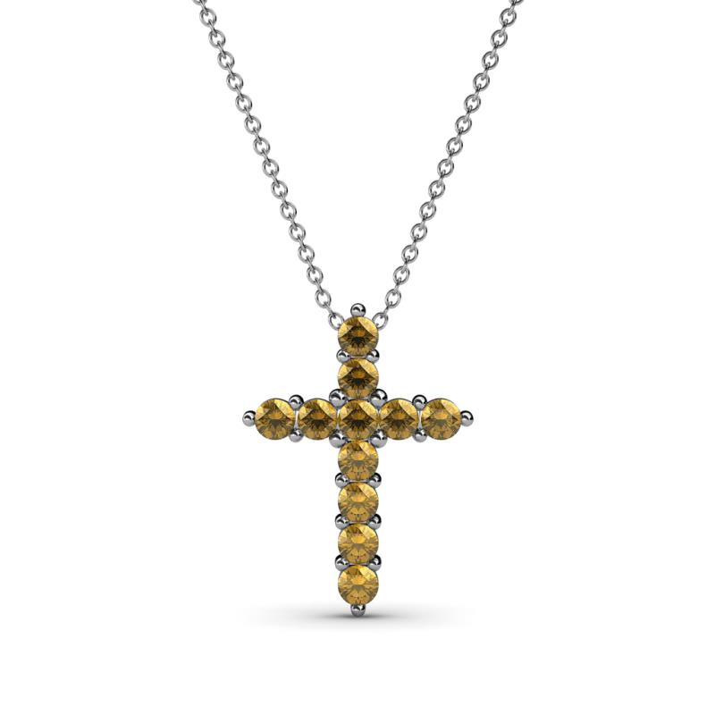 Abella Petite Citrine Cross Pendant 