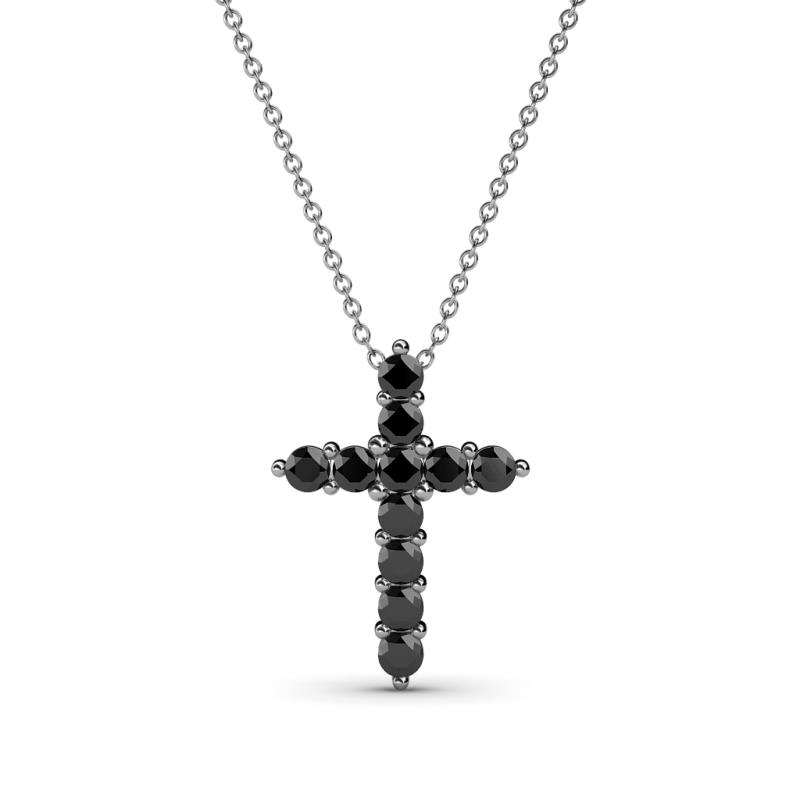 Abella Petite Black Diamond Cross Pendant 