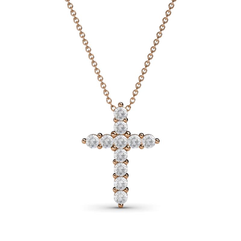 Abella Petite White Sapphire Cross Pendant 