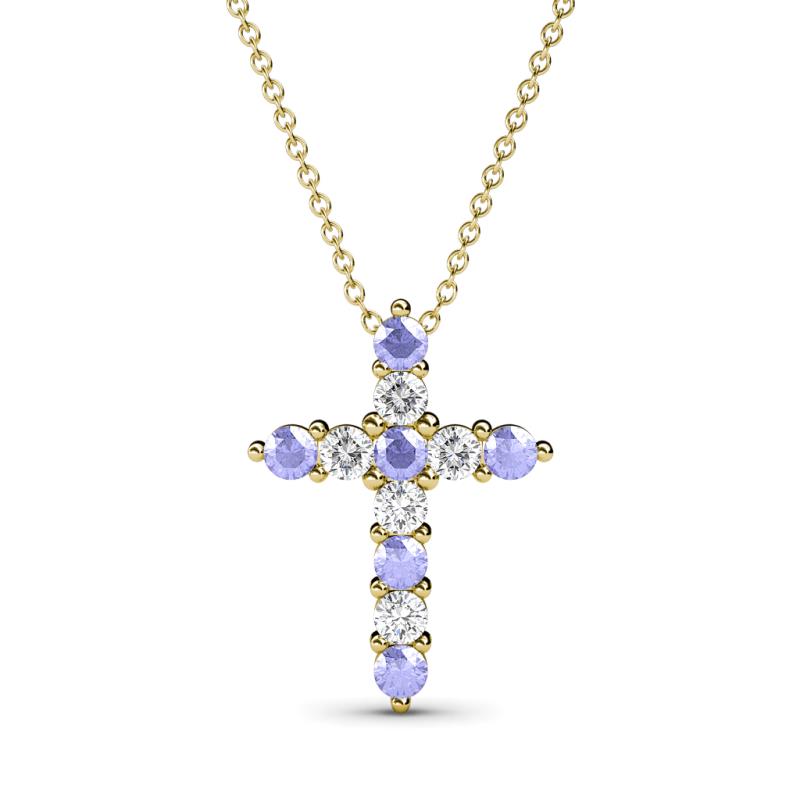 Abella Tanzanite and Diamond Cross Pendant 