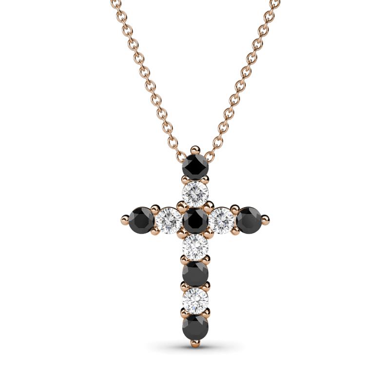 Abella Black and White Diamond Cross Pendant 