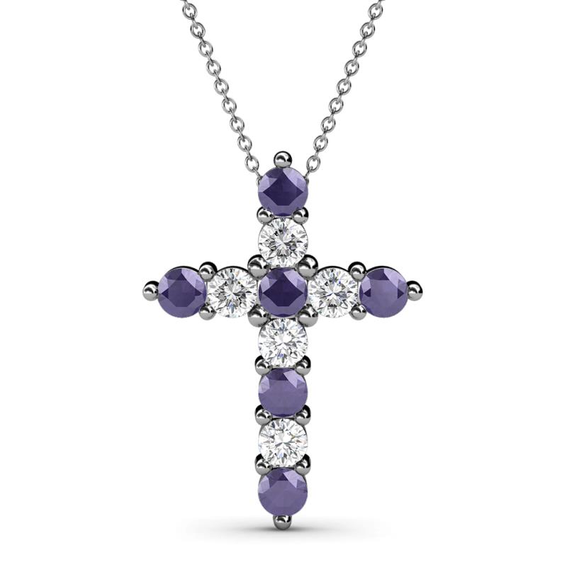 Abella Iolite and Diamond Cross Pendant 