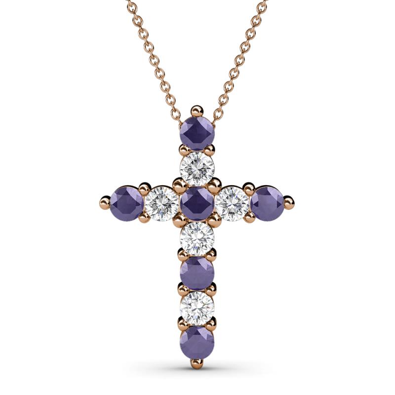 Abella Iolite and Diamond Cross Pendant 