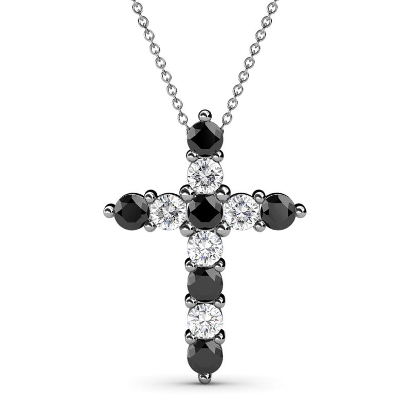 Abella Black and White Diamond Cross Pendant 