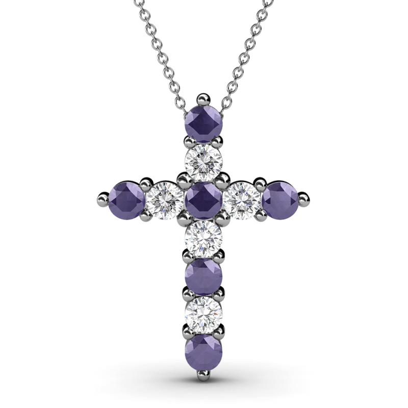 Abella Iolite and Diamond Cross Pendant 