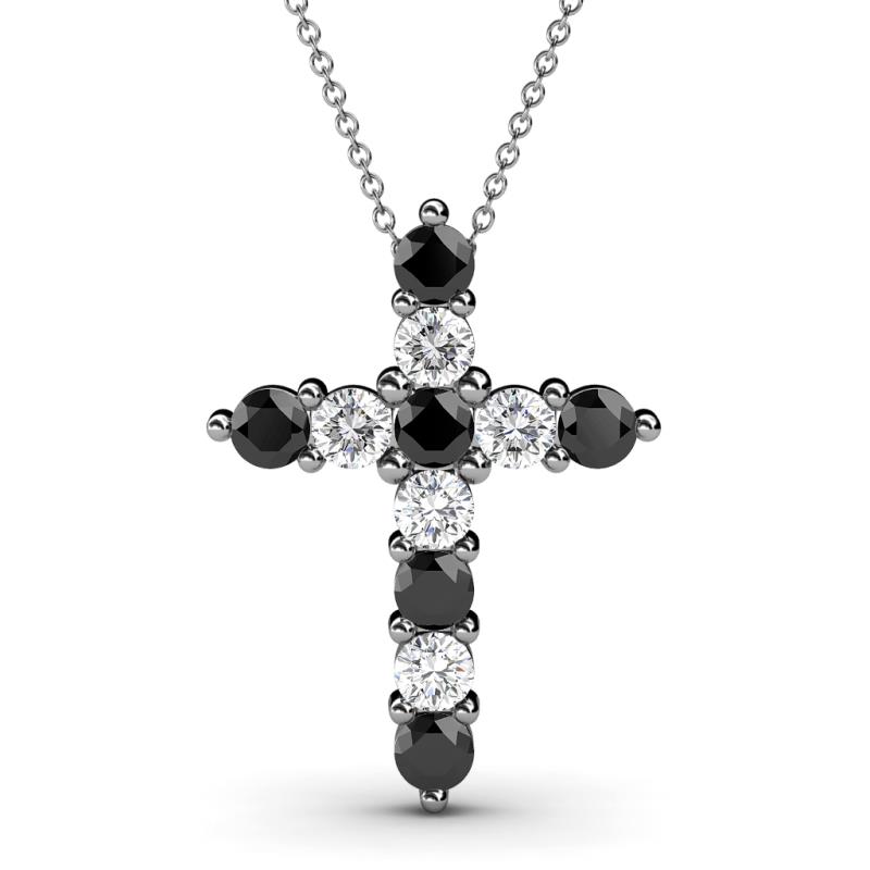 Abella Black and White Diamond Cross Pendant 