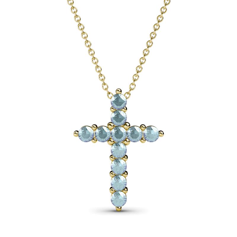 Abella Aquamarine Cross Pendant 