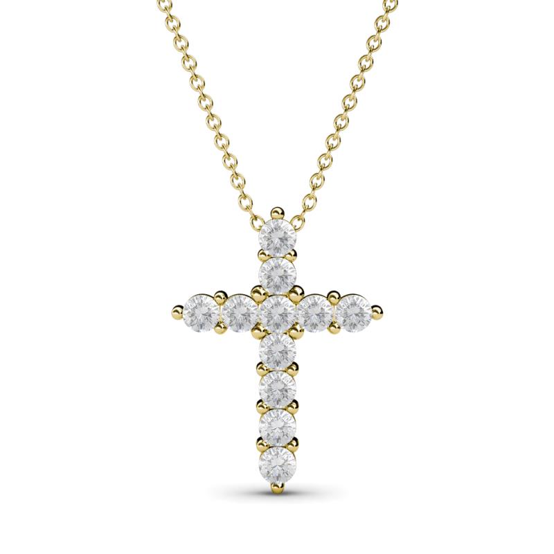 Abella White Sapphire Cross Pendant 