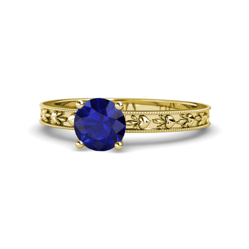 Niah Classic 6.00 mm Round Blue Sapphire Solitaire Engagement Ring 