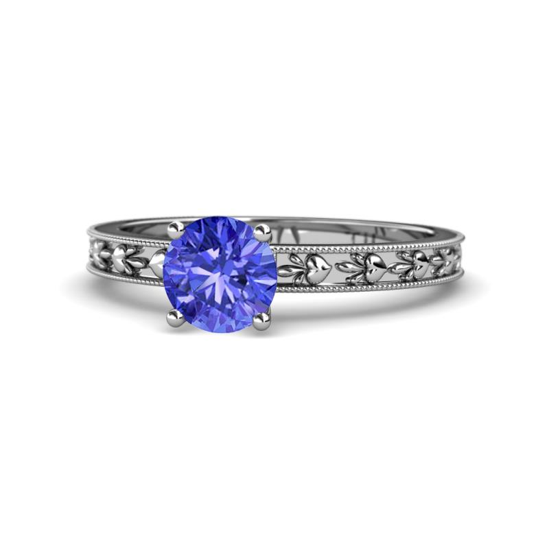 Niah Classic 6.50 mm Round Tanzanite Solitaire Engagement Ring 