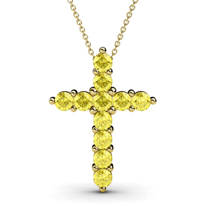 Abella Yellow Sapphire Cross Pendant 