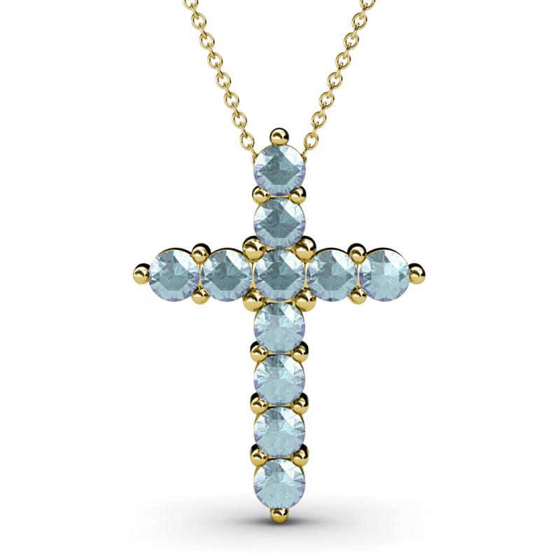 Abella Aquamarine Cross Pendant 
