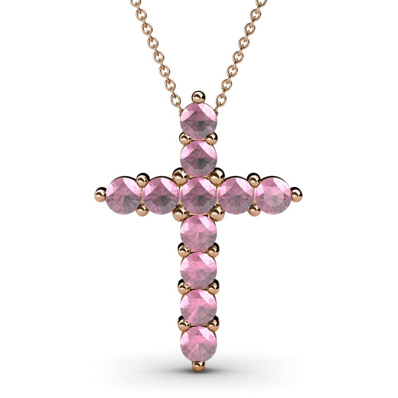 Abella Pink Tourmaline Cross Pendant 