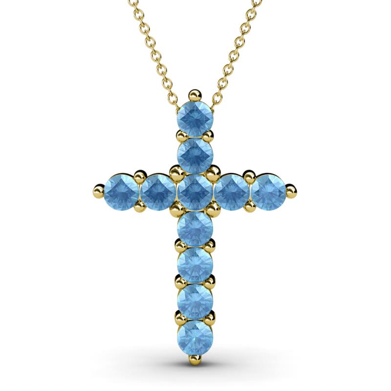 Abella Blue Topaz Cross Pendant 