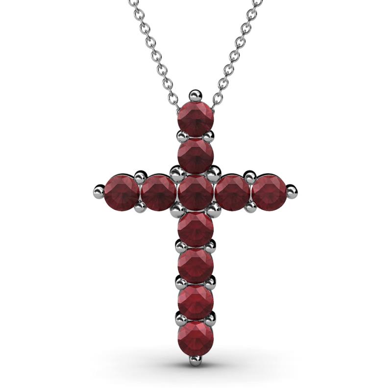 Abella Red Garnet Cross Pendant 