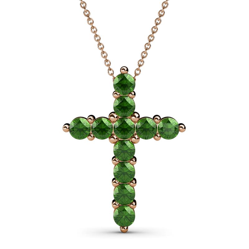 Abella Green Garnet Cross Pendant 