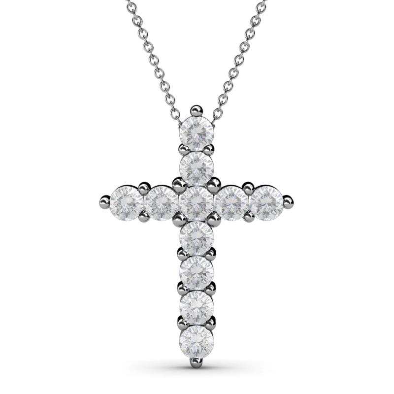 Abella White Sapphire Cross Pendant 