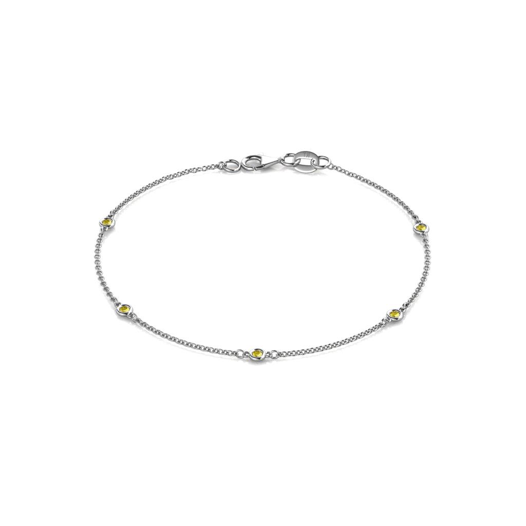 Aizza (5 Stn/2mm) Yellow Sapphire Station Bracelet 
