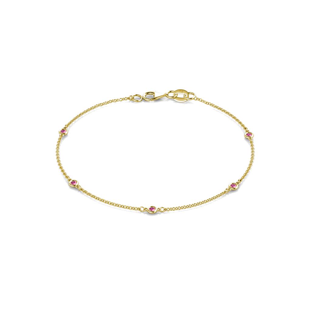 Aizza (5 Stn/2mm) Pink Sapphire Station Bracelet 