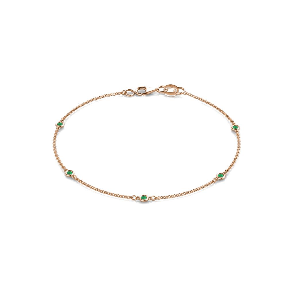 Aizza (5 Stn/2mm) Emerald Station Bracelet 