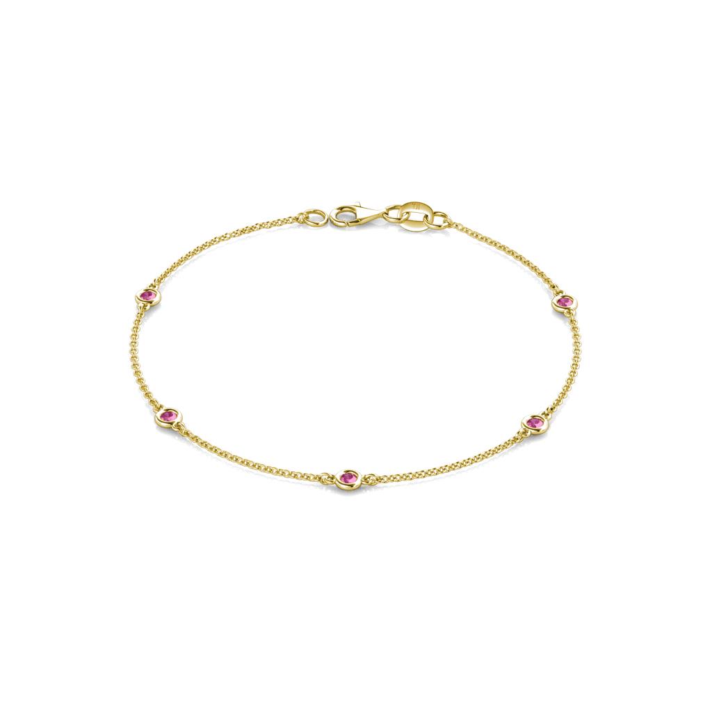 Aizza (5 Stn/2.4mm) Pink Sapphire Station Bracelet 