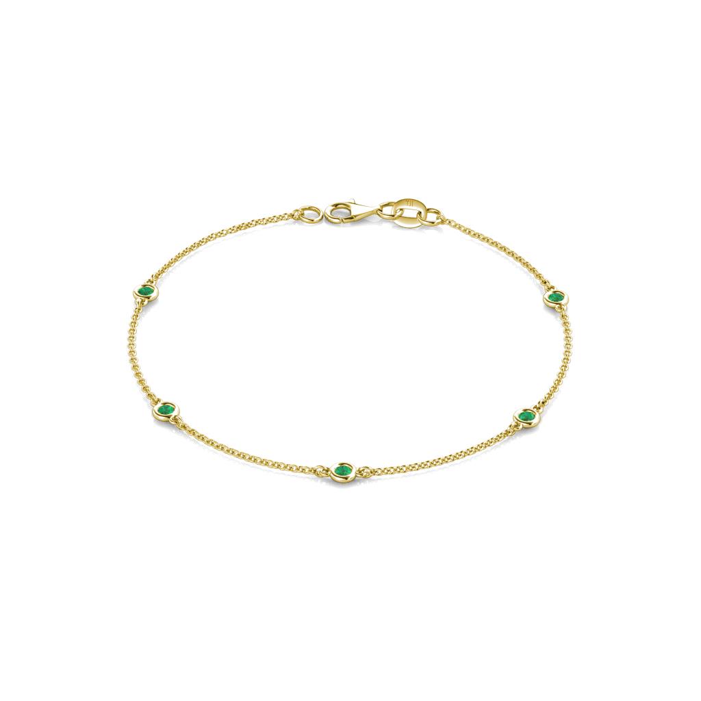 Aizza (5 Stn/2.4mm) Emerald Station Bracelet 