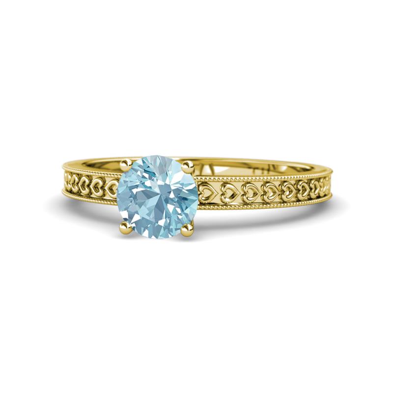 Janina Classic Aquamarine Solitaire Engagement Ring 