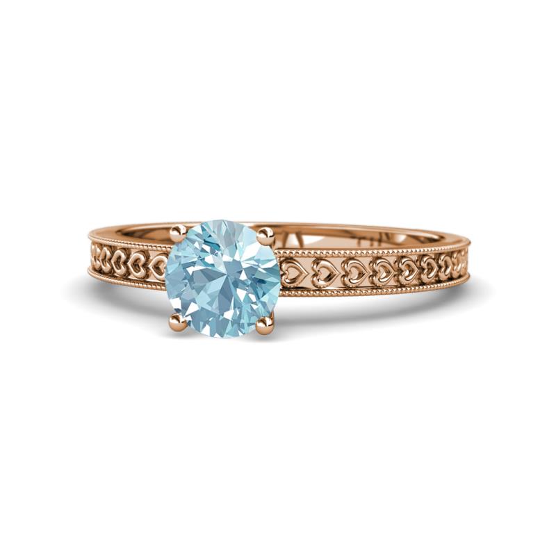 Janina Classic Aquamarine Solitaire Engagement Ring 