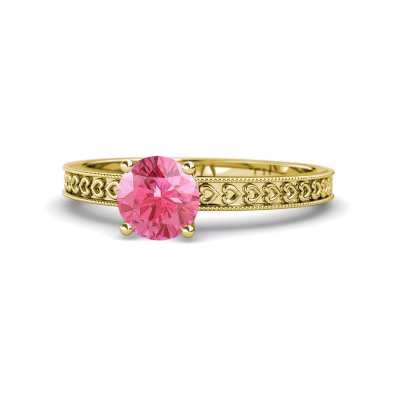 Janina Classic Pink Tourmaline Solitaire Engagement Ring 