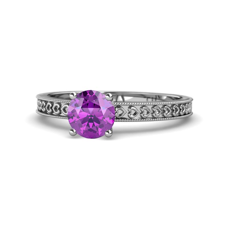 Janina Classic Amethyst Solitaire Engagement Ring 