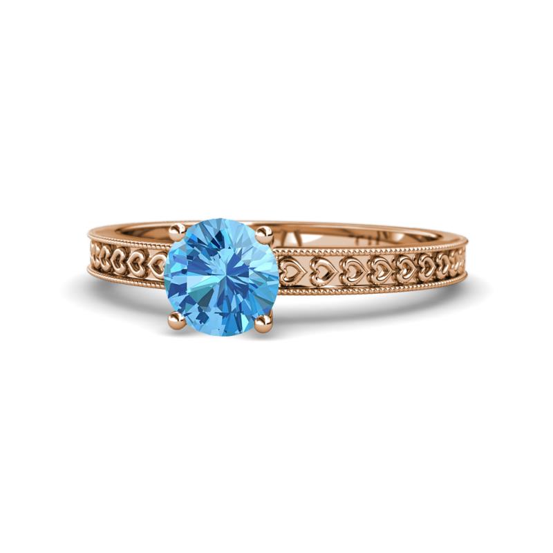 Janina Classic Blue Topaz Solitaire Engagement Ring 