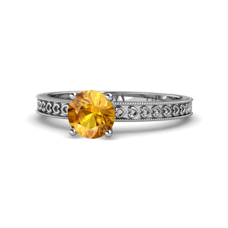 Janina Classic Citrine Solitaire Engagement Ring 