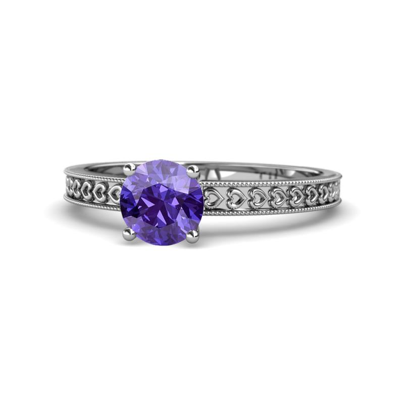 Janina Classic Iolite Solitaire Engagement Ring 