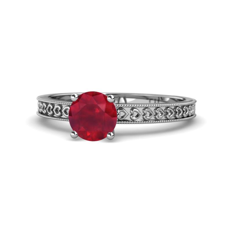 Janina Classic Ruby Solitaire Engagement Ring 