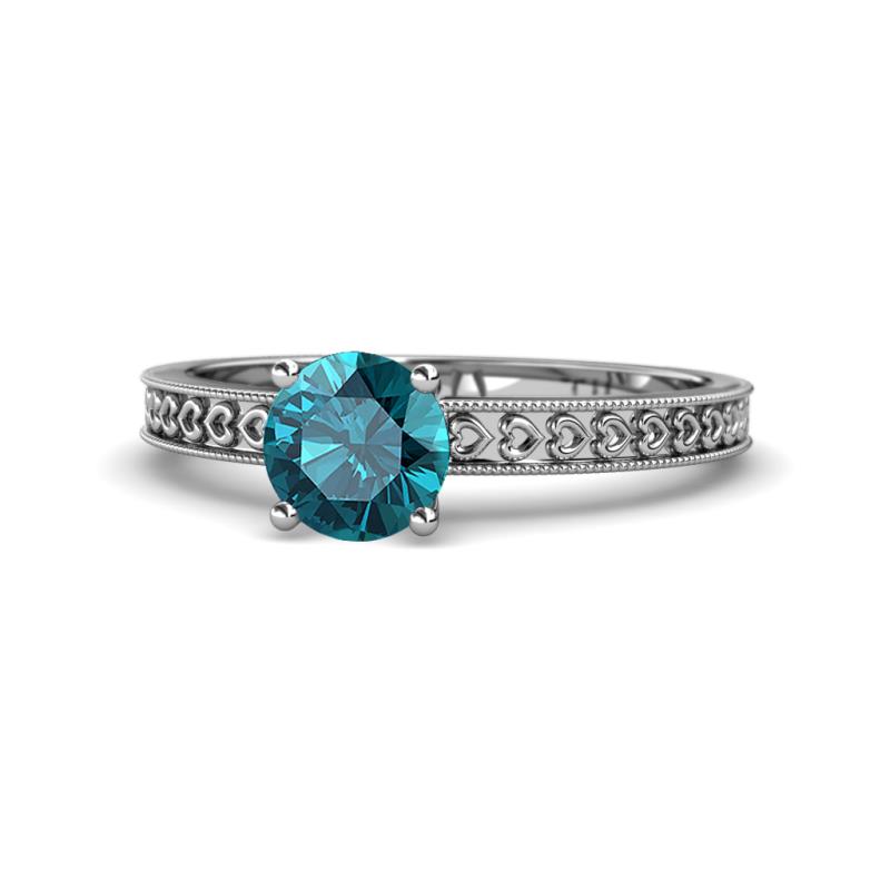 Janina Classic London Blue Topaz Solitaire Engagement Ring 