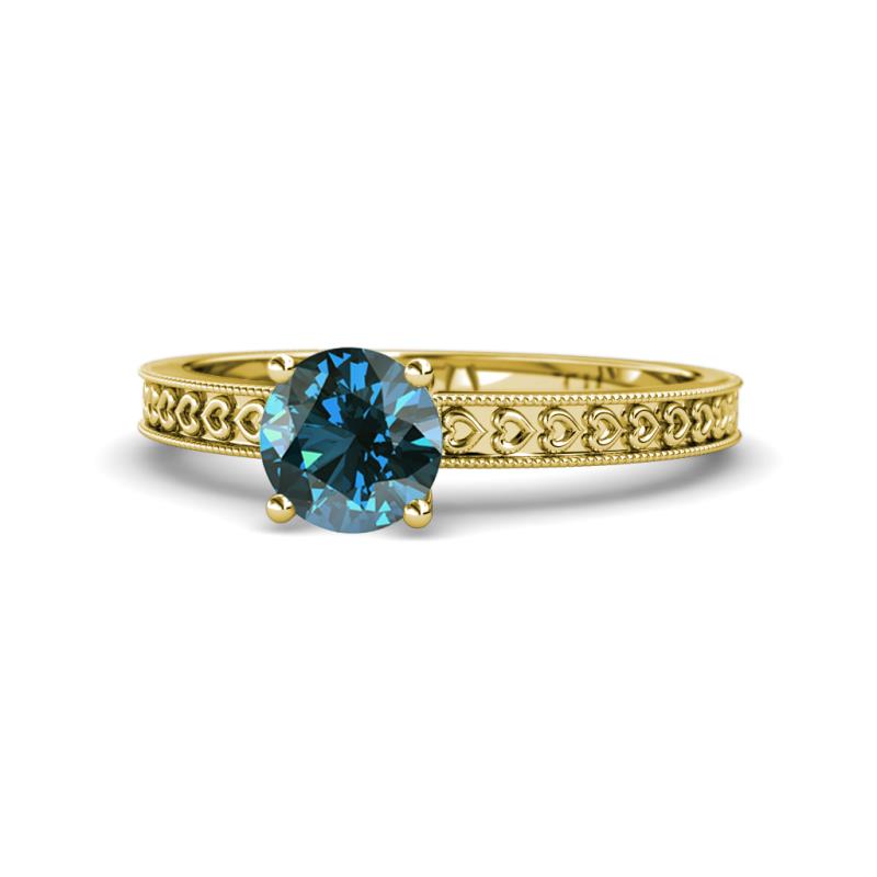 Janina Classic Blue Diamond Solitaire Engagement Ring 