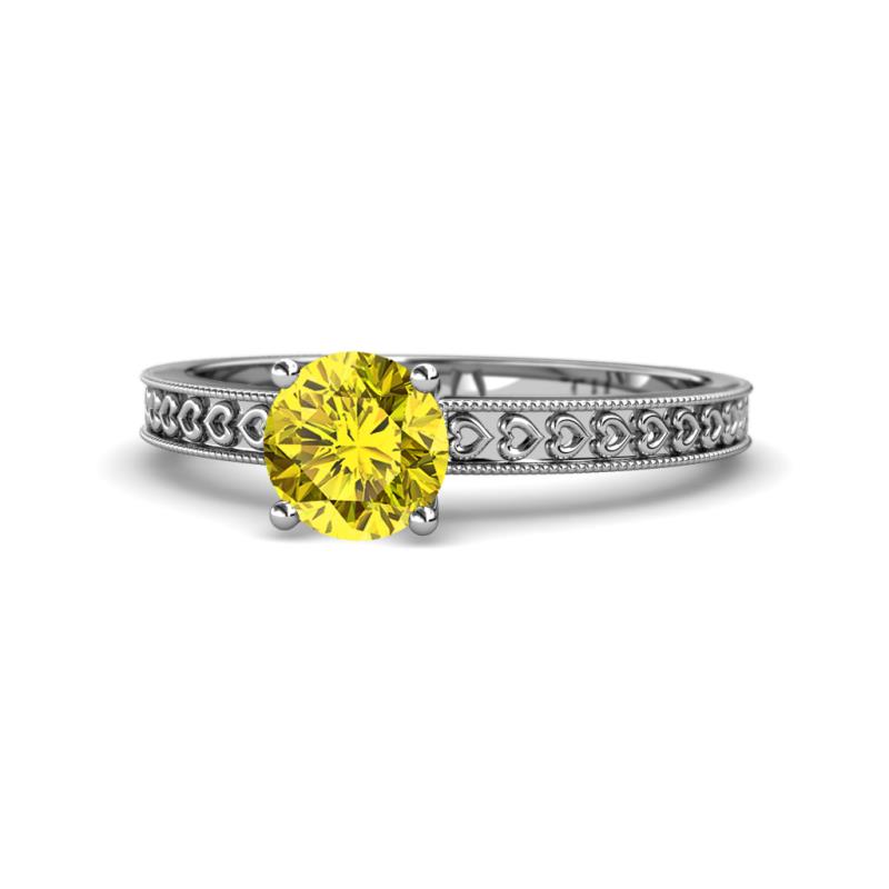 Janina Classic Yellow Diamond Solitaire Engagement Ring 