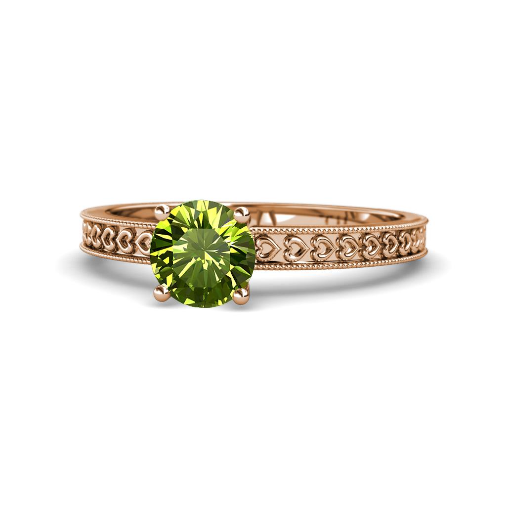 Janina Classic Peridot Solitaire Engagement Ring 