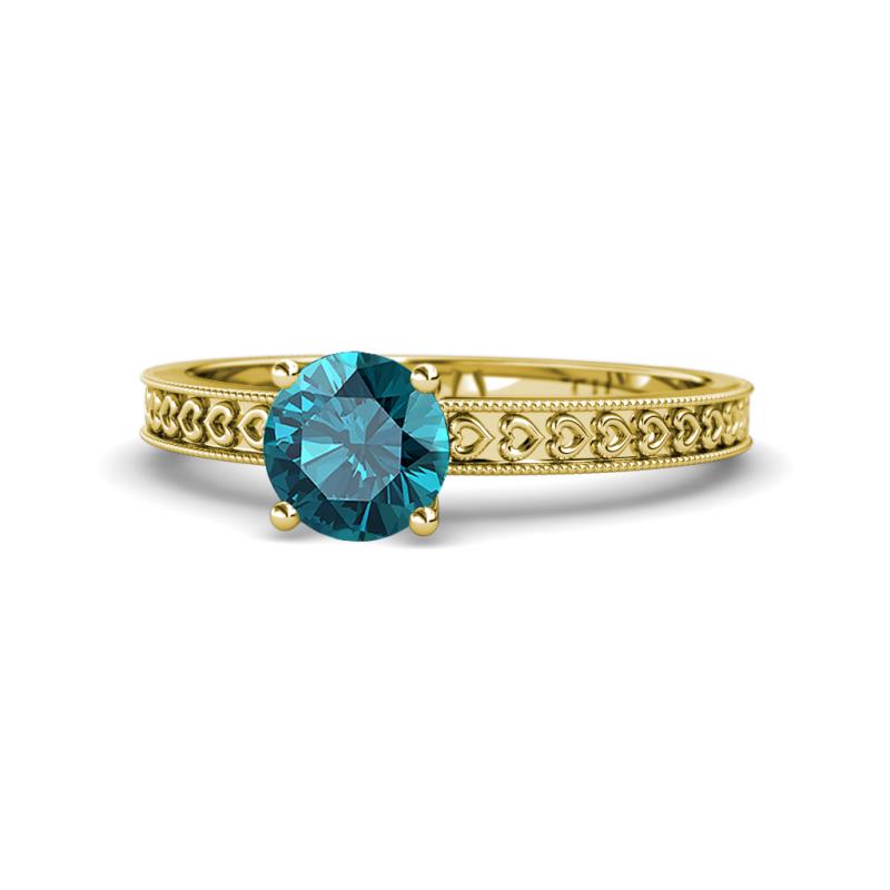 Janina Classic London Blue Topaz Solitaire Engagement Ring 