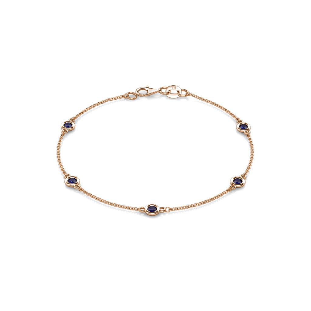 Aizza (5 Stn/3mm) Blue Sapphire Station Bracelet 