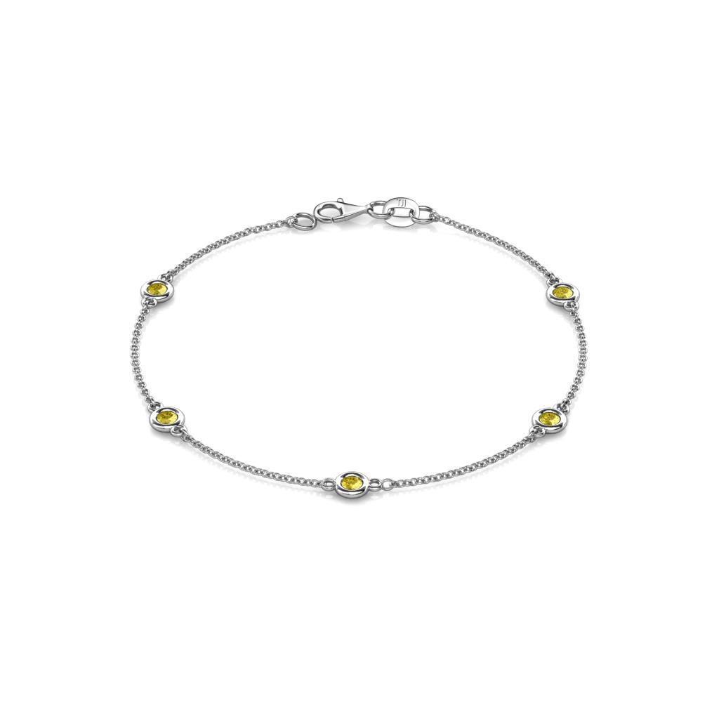 Aizza (5 Stn/3mm) Yellow Sapphire Station Bracelet 