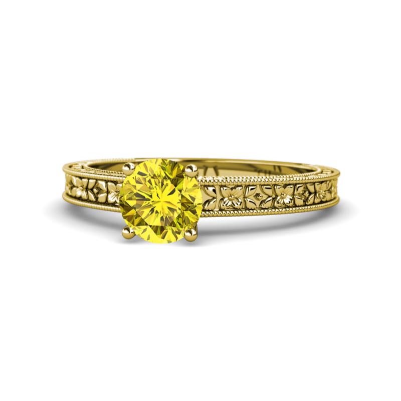 Florian Classic 6.00 mm Round Yellow Diamond Solitaire Engagement Ring 