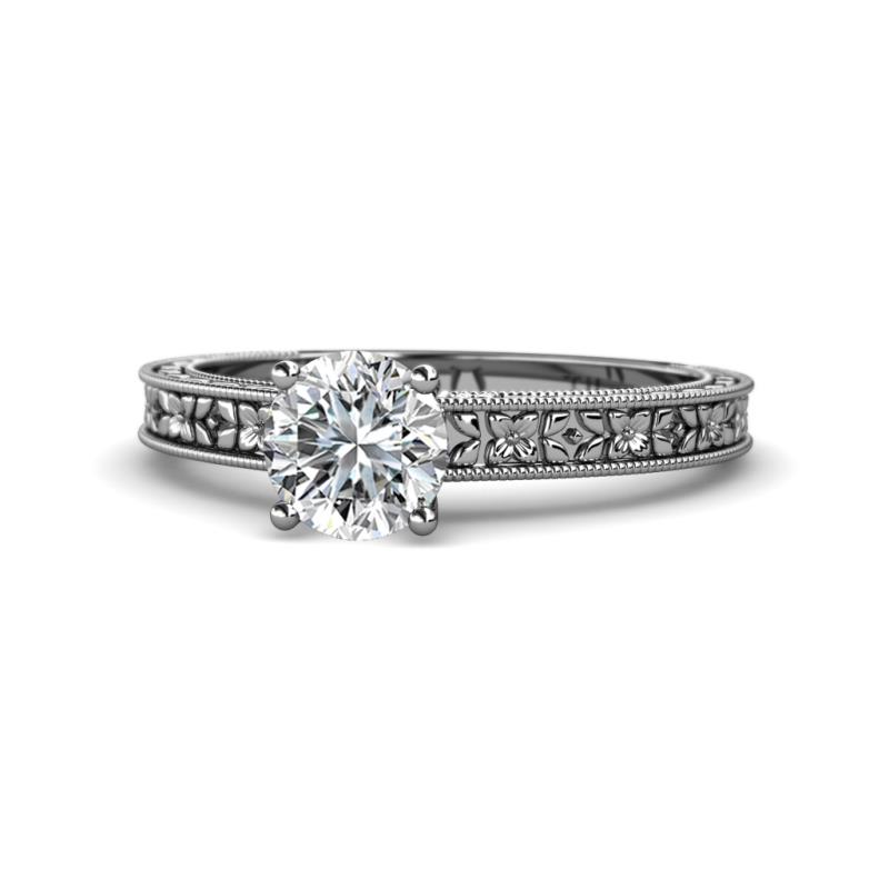 Florian Classic GIA Certified 6.50 mm Round Diamond Solitaire Engagement Ring 